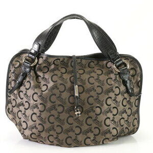 Celine Bittersweet Sulky Leather Canvas Shoulder Bag Tote Handbag